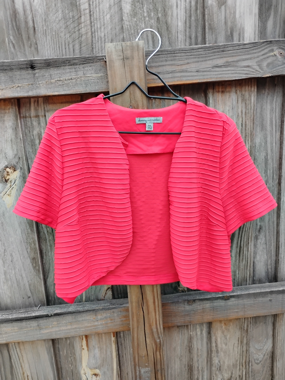 Danny & Nicole Red Ribbed Bolero Sweater Size PXL